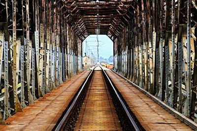 Railway bridge against sky