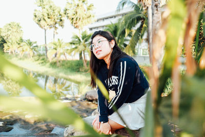 Young woman looking away