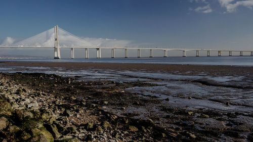 View of bridge over river