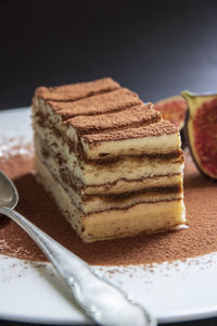 Close-up of cake in plate