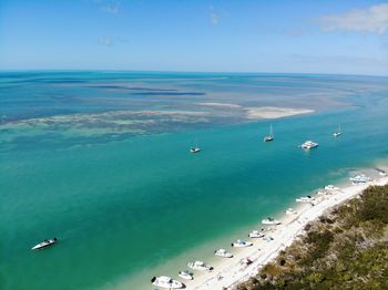 High angle view of sea against sky