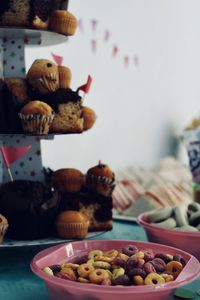 Close-up of food on table