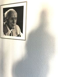 Portrait of man on wall