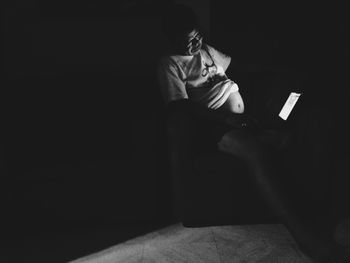 Close-up of woman standing in pond