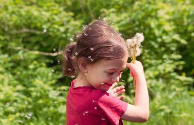 Portrait of a girl looking away