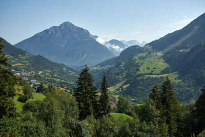 Scenic view of mountains against sky