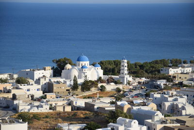 High angle view of buildings in city