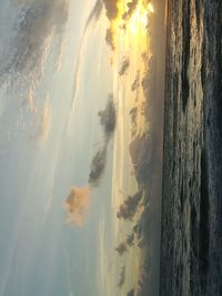 Panoramic view of sea against sky during sunset