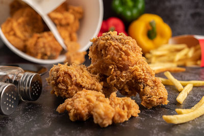 Close-up of breakfast on table