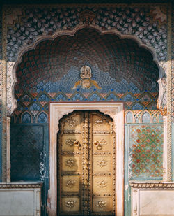 View of ornate door of building