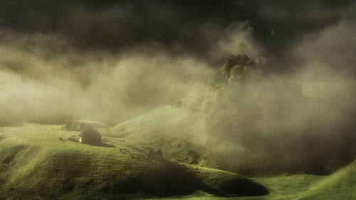 Scenic view of land against sky