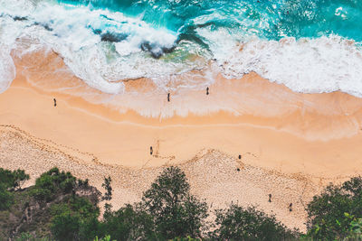 High angle view of beach