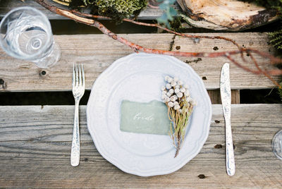 Directly above shot of objects on table