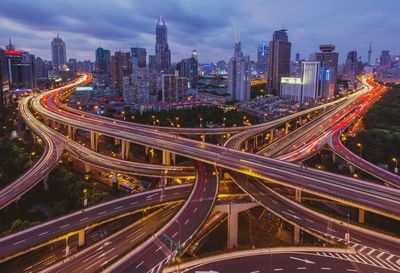 Traffic on road at night