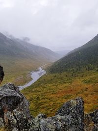 Scenic view of mountains against sky