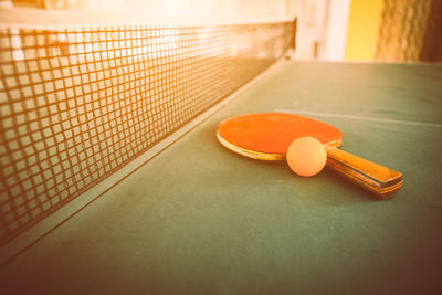 High angle view of ball on table