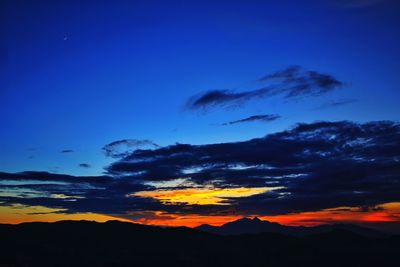 Low angle view of sky at sunset