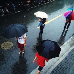 Woman standing on road