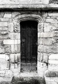 Closed door of old building