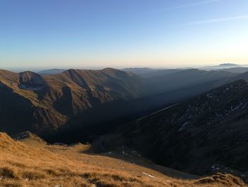 Scenic view of landscape against clear sky