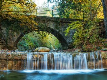 Scenic view of waterfall