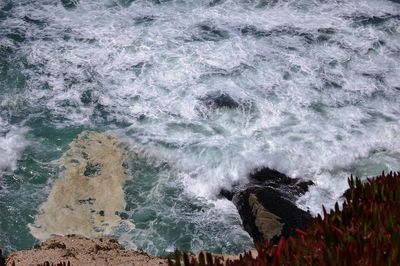 High angle view of sea