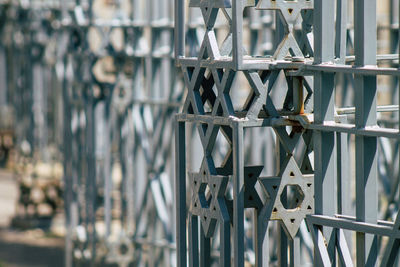 Close-up of metal fence