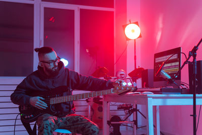 Young man playing guitar