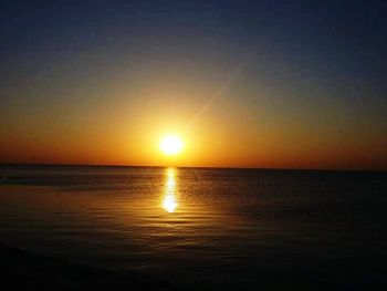 Scenic view of sea at sunset