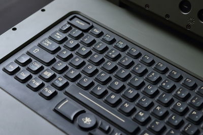 High angle view of computer keyboard