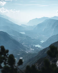 Scenic view of mountains against sky