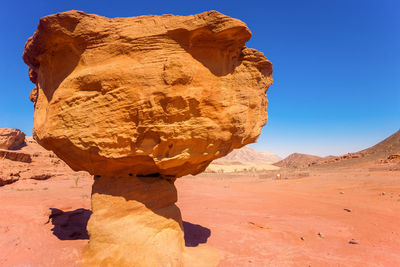 View of rock formations in desert