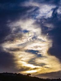 Scenic view of landscape against cloudy sky