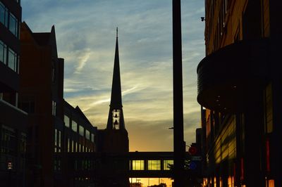 Cityscape against sky during sunset