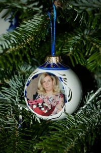 Portrait of girl with christmas tree