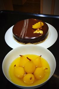 High angle view of food on plate