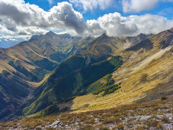 Scenic view of mountains against sky