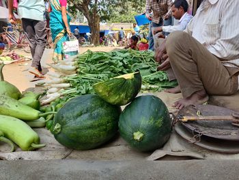 Vegetables for sale at market stall