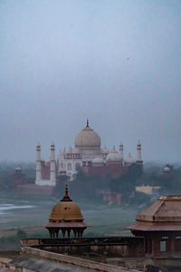 Taj mahal monument as seen from agra fort 