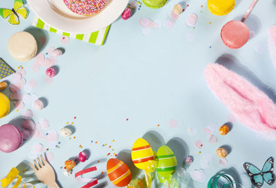 High angle view of food on table