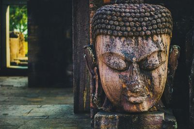 Close-up of old statue