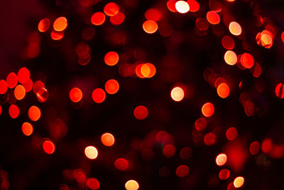 Defocused image of illuminated lights at night