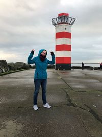 Full length of man standing against sky
