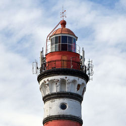 Low angle view of lighthouse against sky