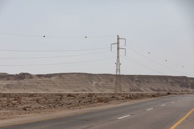 Scenic view of road against clear sky