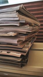 Stack of books on shelf