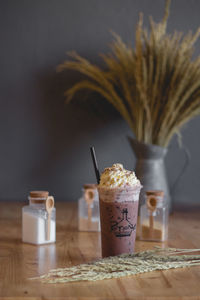 Close-up of drink on table