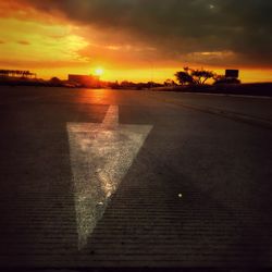 Road against sky during sunset