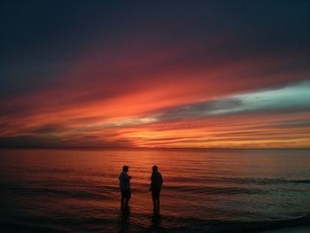 Scenic view of sea at sunset