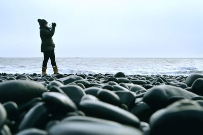 On the rocks.